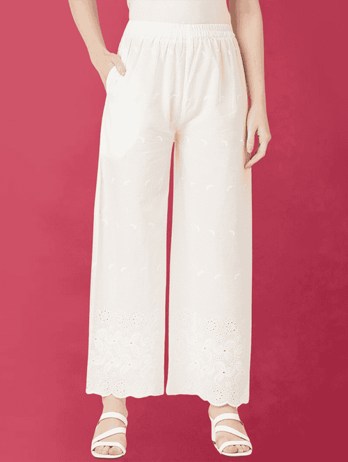 women self design flared palazzo - 21579989 -  Standard Image - 0
