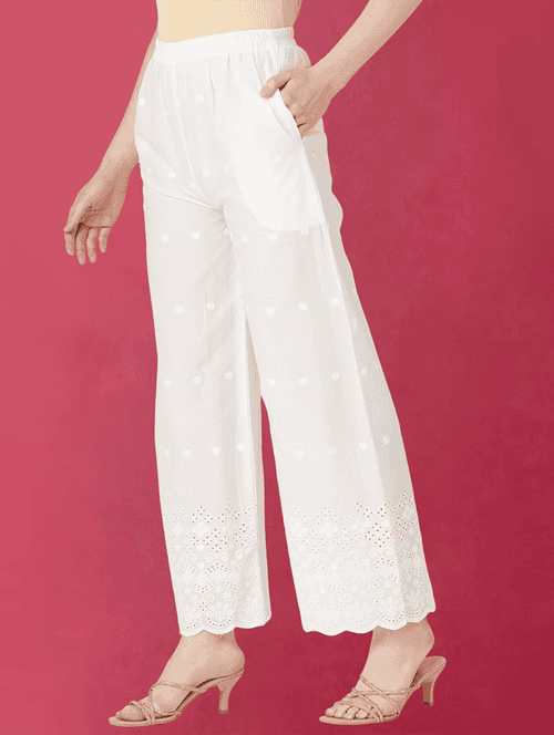 women self design flared palazzo - 21579990 - Standard Image - 0