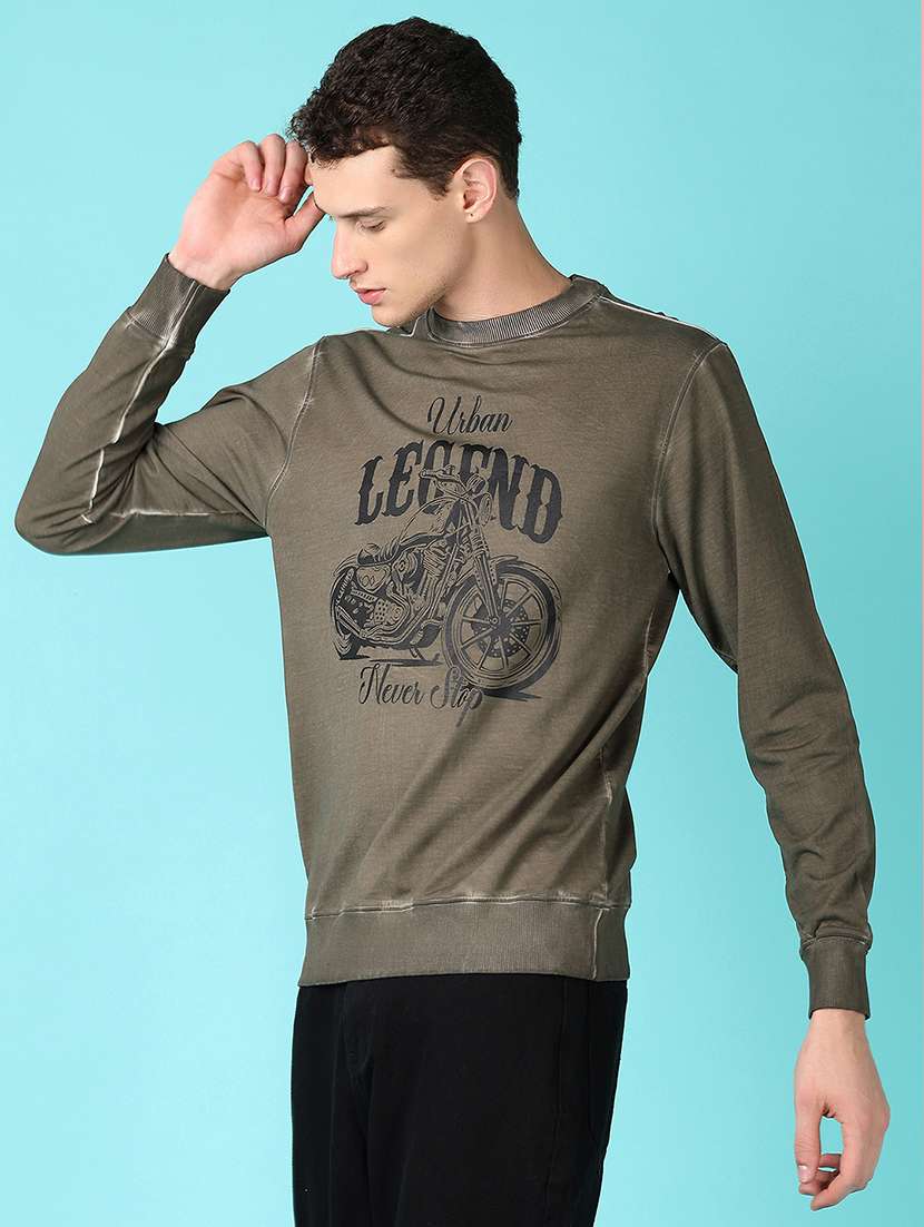 men front print long sleeve sweatshirt - 21580076 -  Standard Image - 2