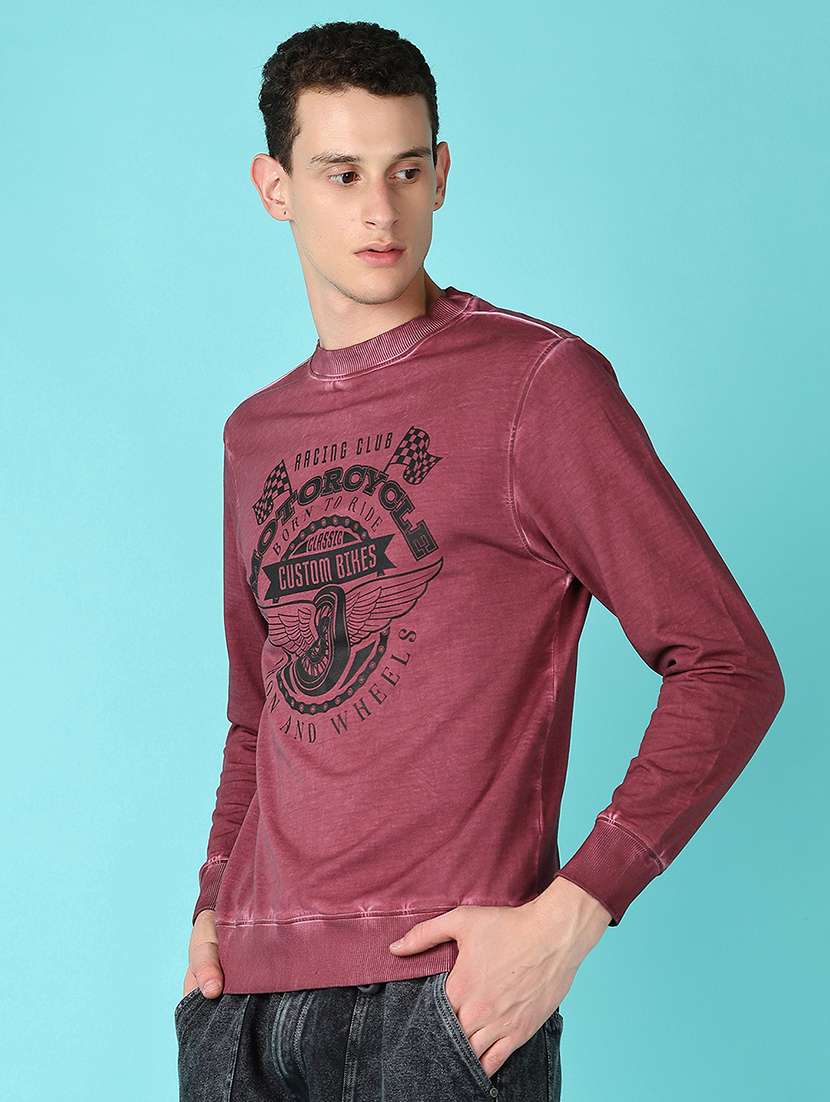 men front print long sleeve sweatshirt - 21580077 -  Standard Image - 2