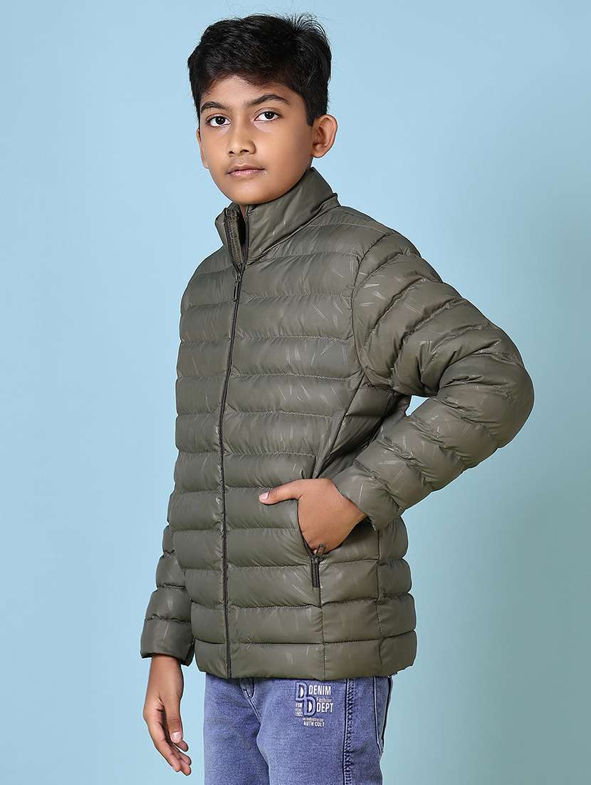 boys solid long sleeve quilted jacket - 21580106 -  Standard Image - 2