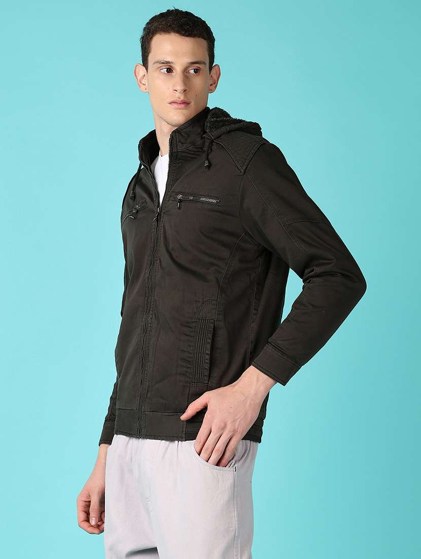 men solid long sleeve bomber jacket - 21580110 -  Standard Image - 2