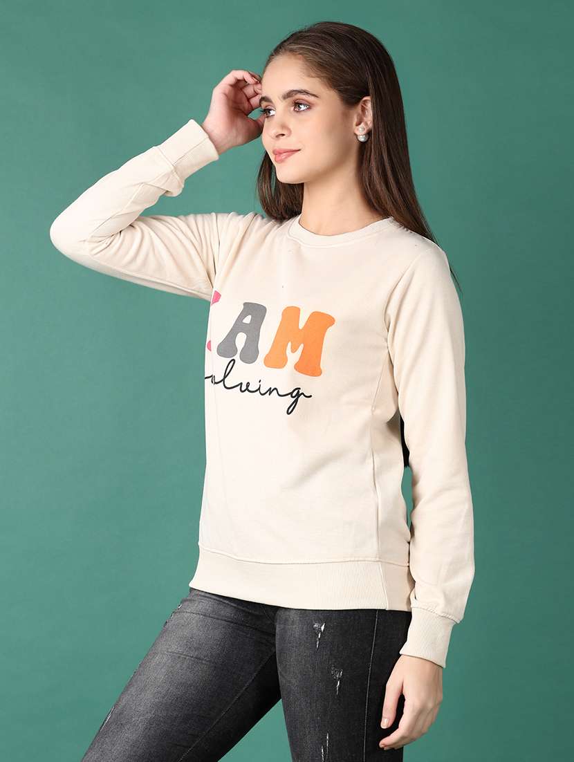 women front print long sleeves sweatshirt - 21580112 -  Standard Image - 2