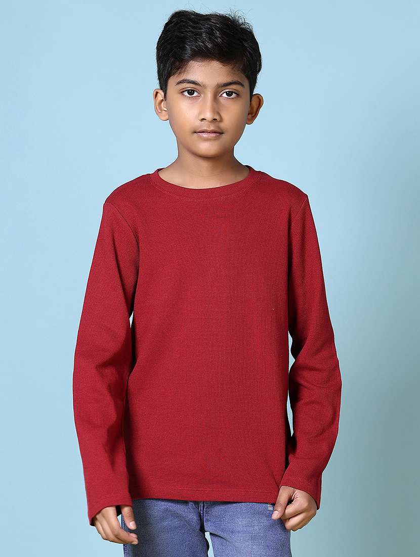 boys long sleeves plain t-shirt