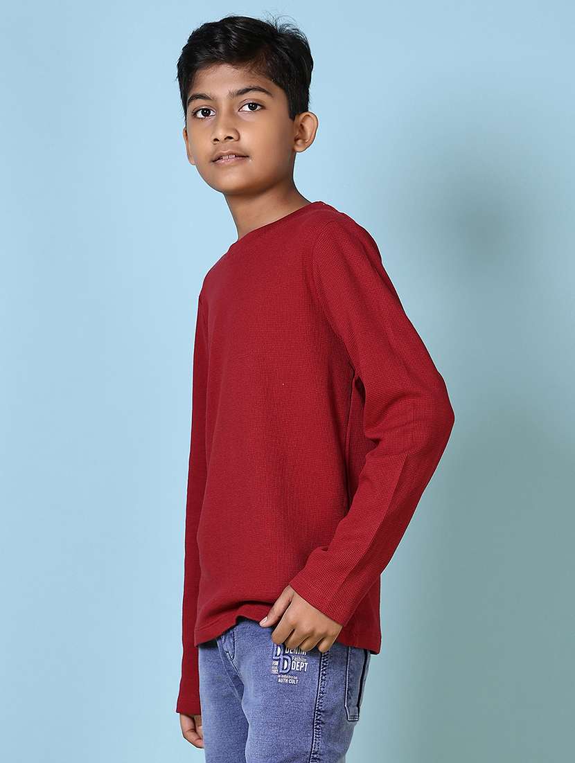 boys long sleeves plain t-shirt - 21580129 -  Standard Image - 2