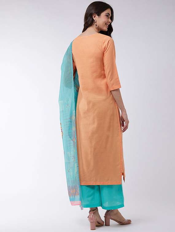 women embroidered kurta palazzo set with dupatta - 21580855 - Standard Image - 2