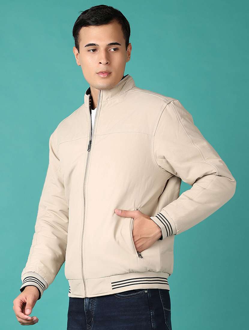 men solid long sleeve bomber jacket - 21580885 -  Standard Image - 2