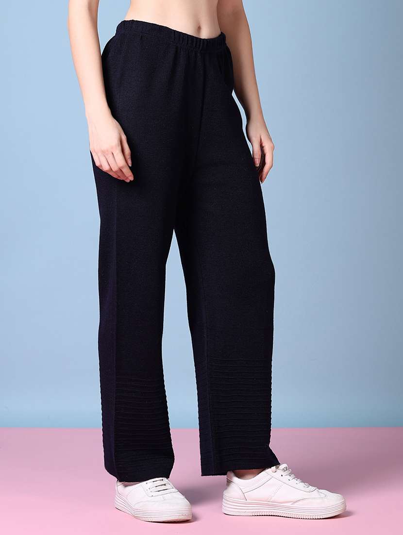 women navy blue solid palazzo - 21580914 -  Standard Image - 2