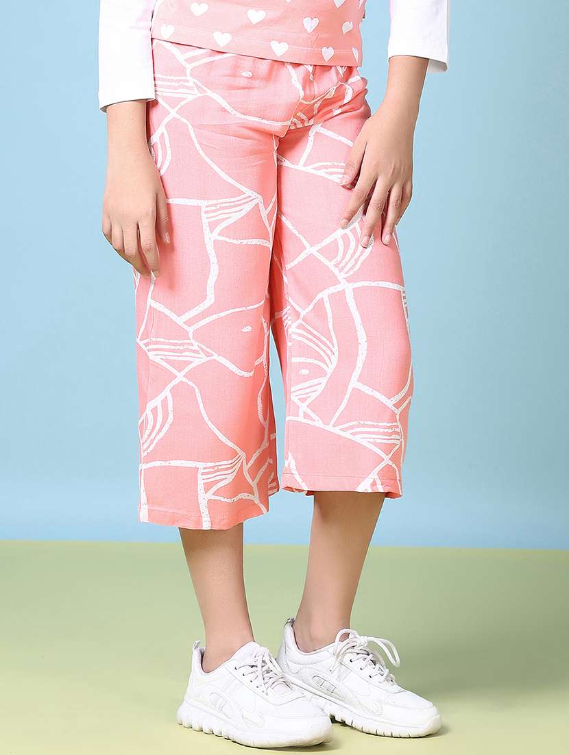 girls printed mid rise culottes - 21580920 -  Standard Image - 2