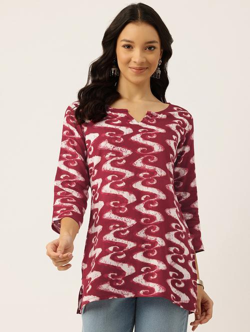 women three quarter sleeve straight kurti - 21581170 - Standard Image - 0