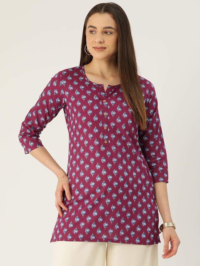 women three quarter sleeve straight kurti - 21581208 - Zoom Image - 0