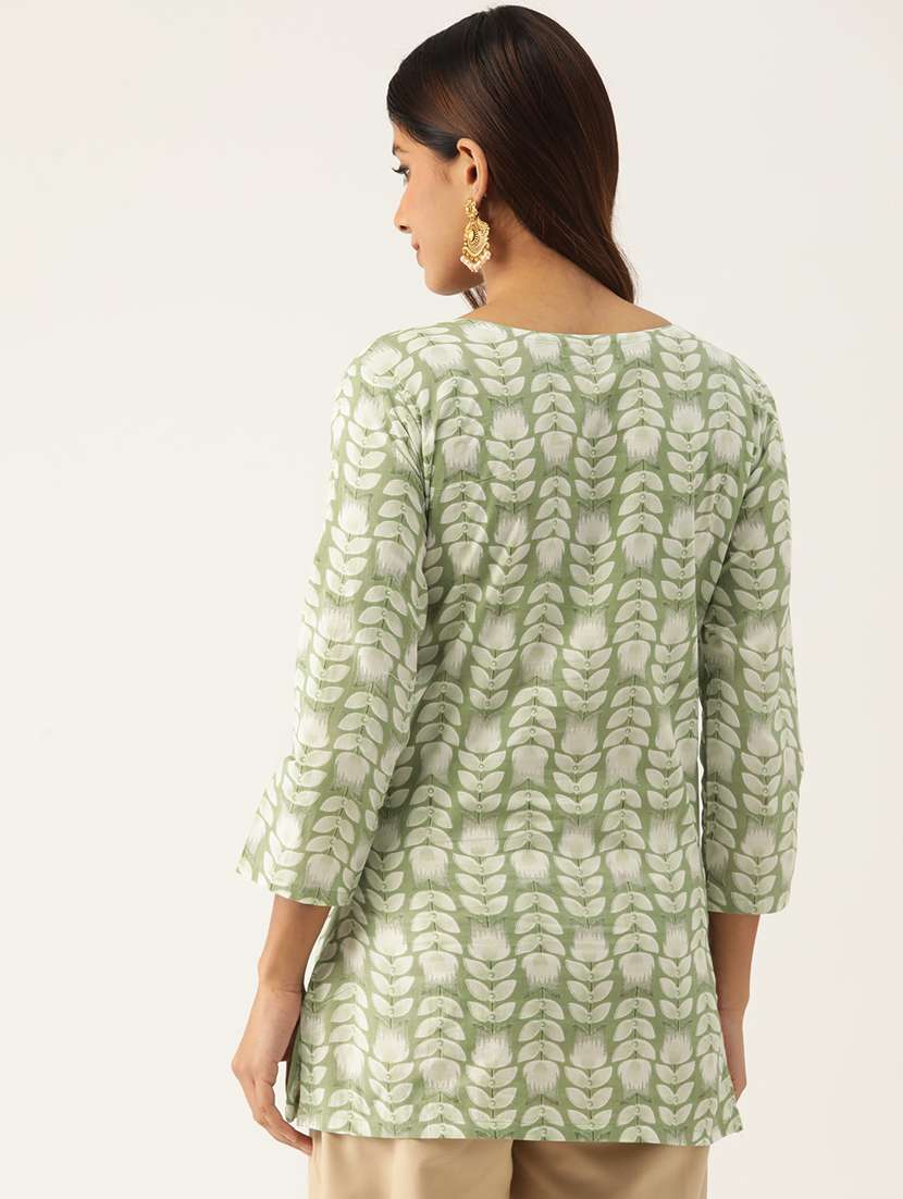 women three quarter sleeve straight kurti - 21581263 -  Standard Image - 2