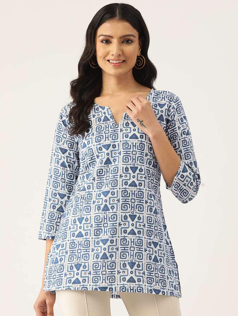 women three quarter sleeve straight kurti