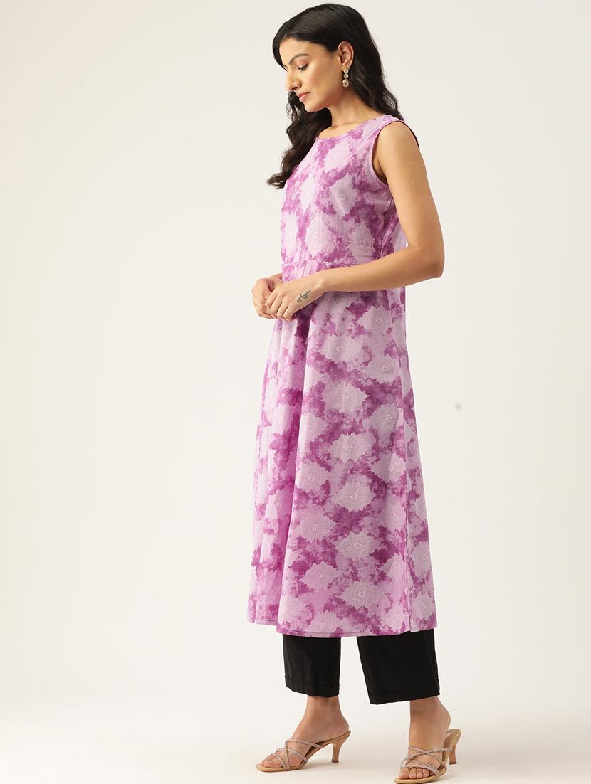 women printed sleeveless a-line kurta - 21581266 - Standard Image - 2