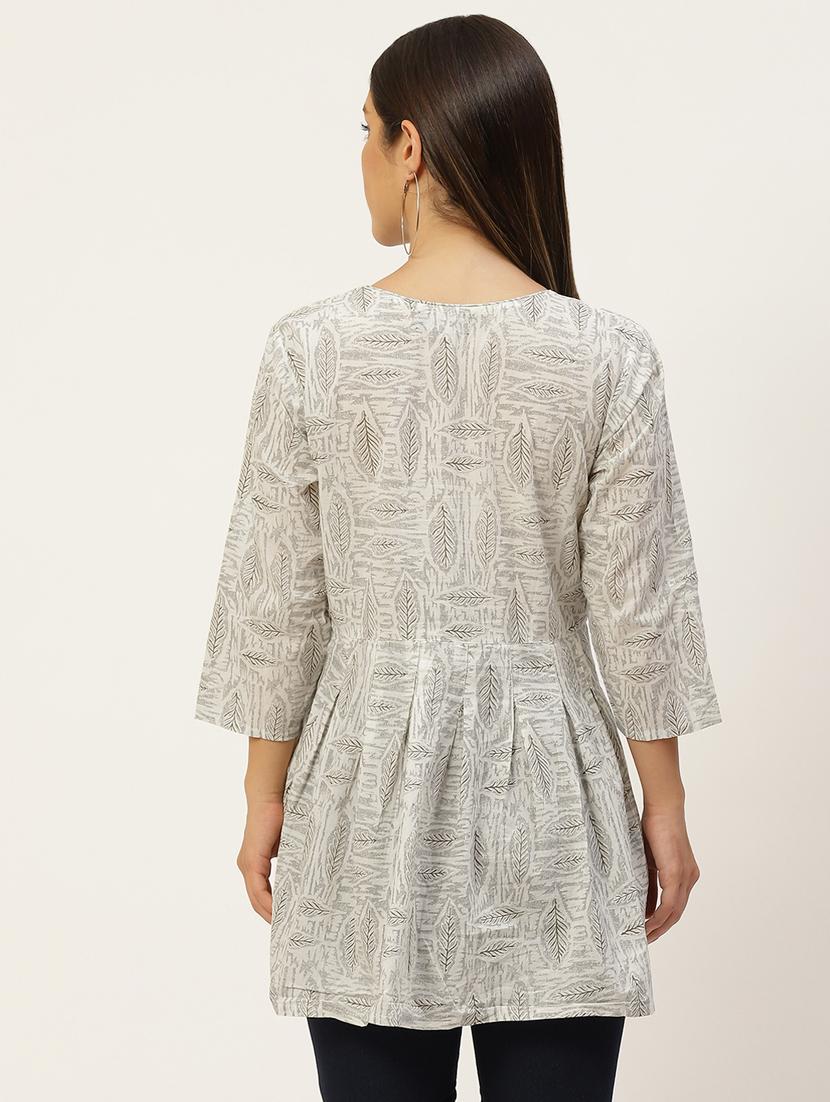women printed three quarter sleeve short kurti - 21581392 - Standard Image - 2