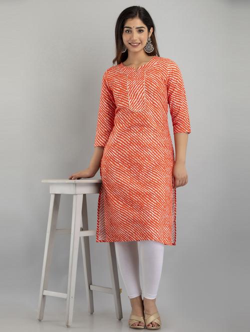 women printed three quarter sleeves straight kurta - 21581415 - Standard Image - 0