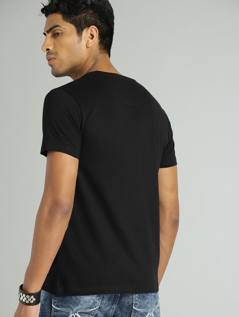 men slim fit front typographic printed short sleeves t-shirt - 21581767 - Standard Image - 2