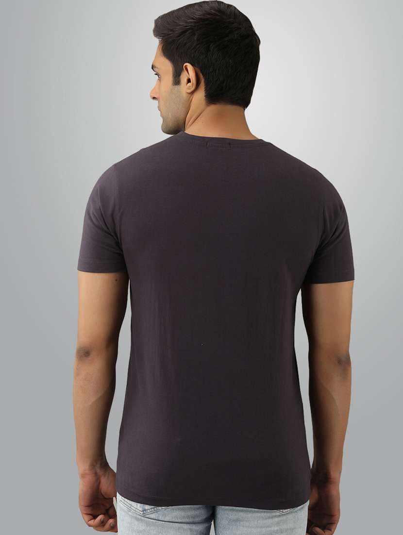 men slim fit front typographic printed short sleeves t-shirt - 21581770 -  Standard Image - 2