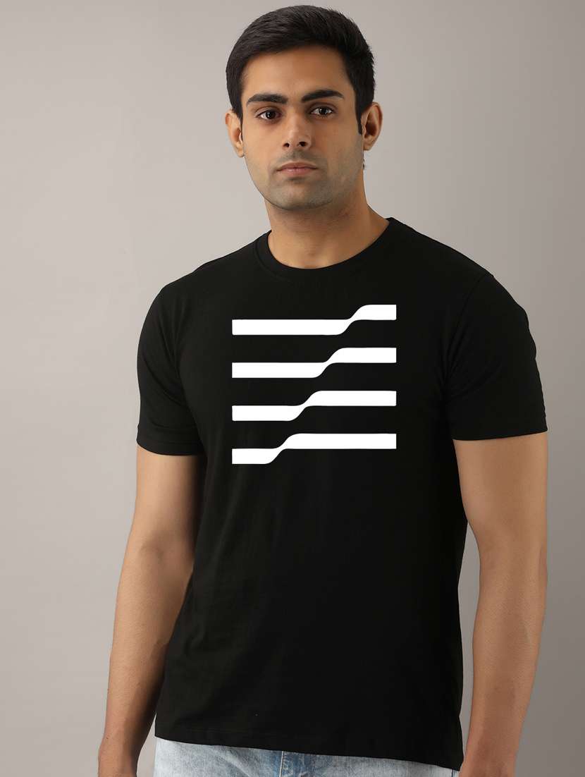 men slim fit chest print short sleeves t-shirt - 21581854 - Zoom Image - 0
