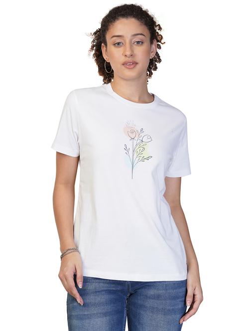 women printed short sleeve regular fit t-shirt - 21582145 - Standard Image - 0