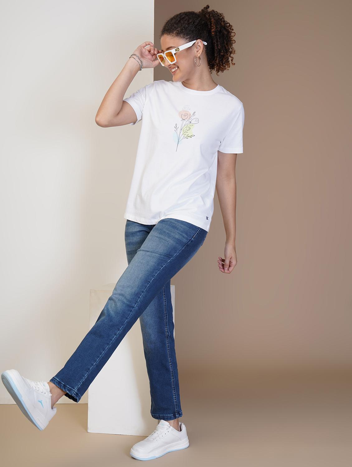 women printed short sleeve regular fit t-shirt - 21582145 - Standard Image - 2