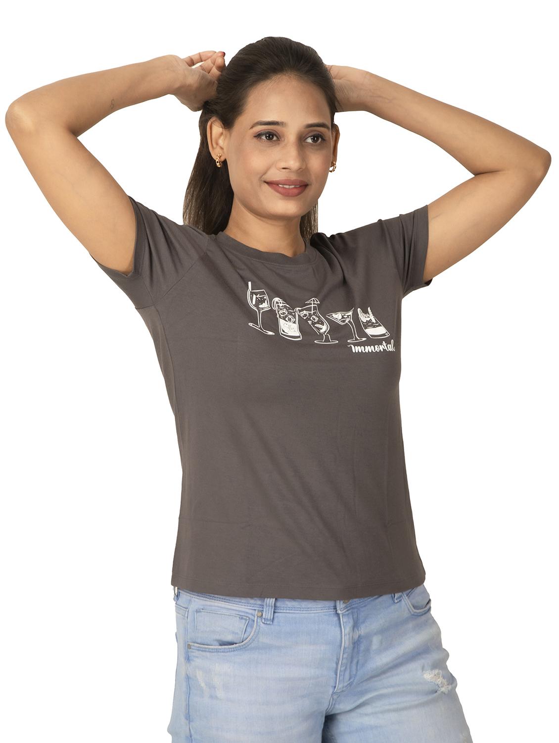 women printed short sleeve regular fit t-shirt - 21582190 - Standard Image - 2