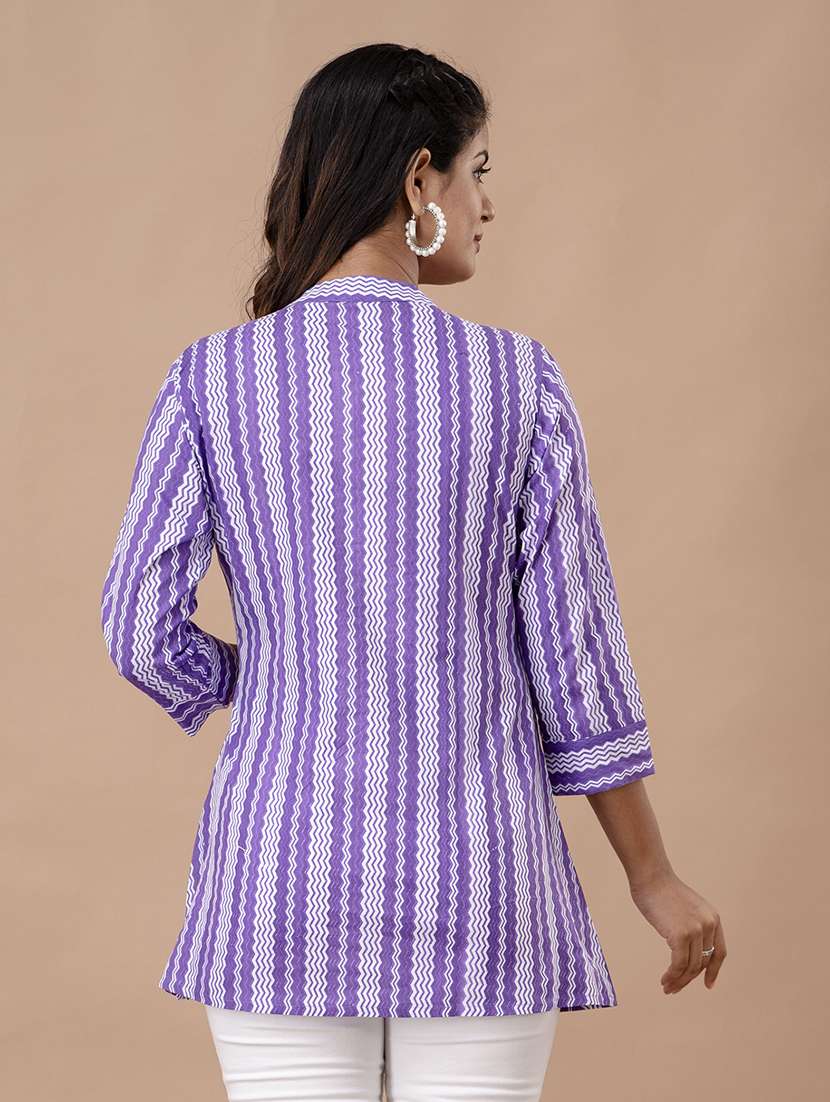 women three quarter sleeve printed regular top - 21582257 -  Standard Image - 2