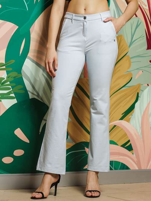 women mid-rise solid bootcut trouser - 21582378 - Standard Image - 0