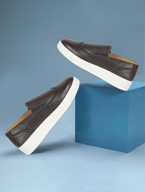 women brown slip on loafer - 21582904 -  Standard Image - 0