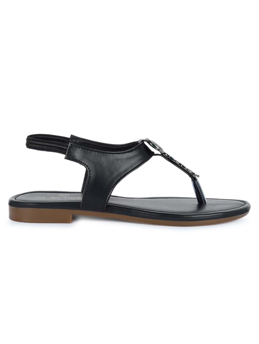 women black back strap sandal - 21582915 - Standard Image - 2