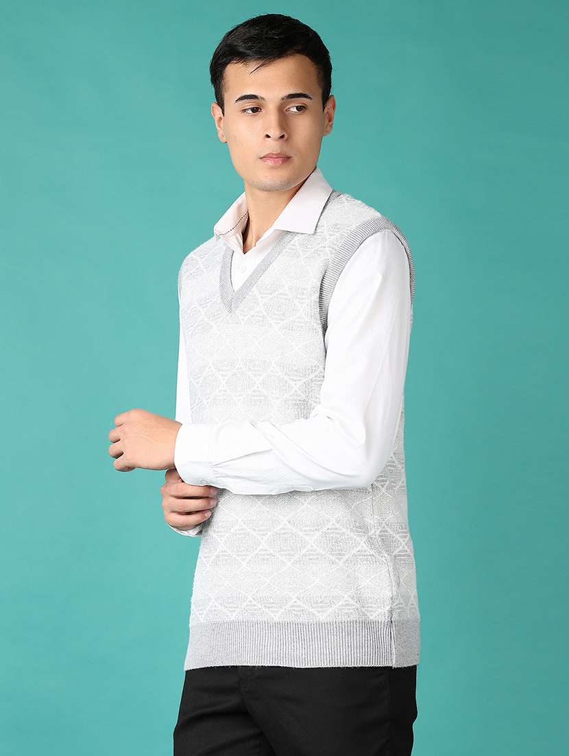 men self designed sleeveless cardigan - 21582983 -  Standard Image - 2