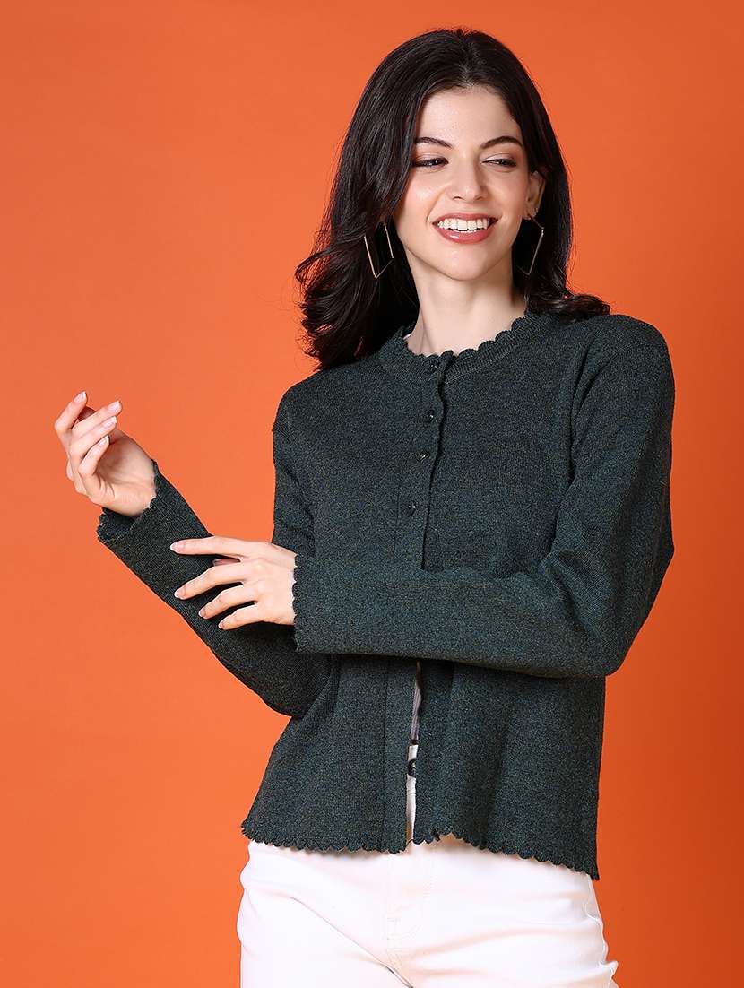 women solid long sleeve cardigan - 21583005 -  Standard Image - 2