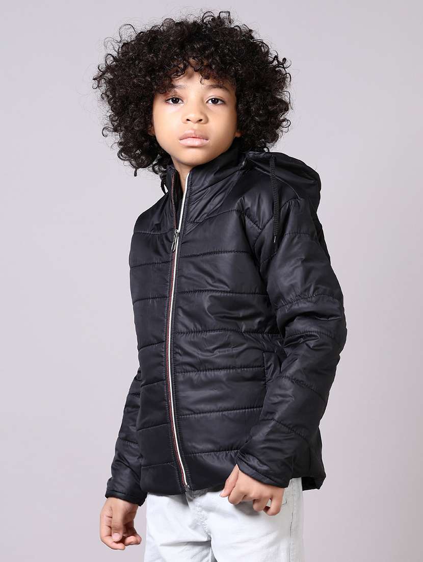boys solid long sleeve hooded bomber jacket - 21583046 -  Standard Image - 2