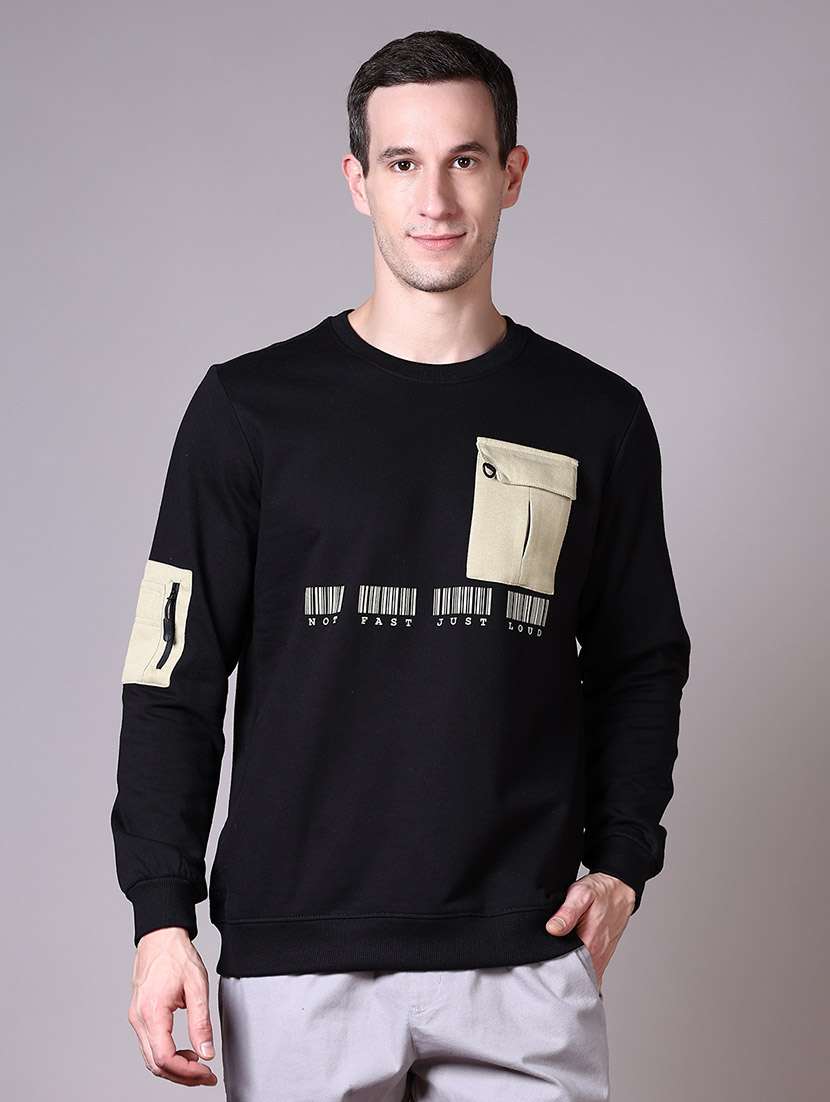 men long sleeves front & back print sweatshirt