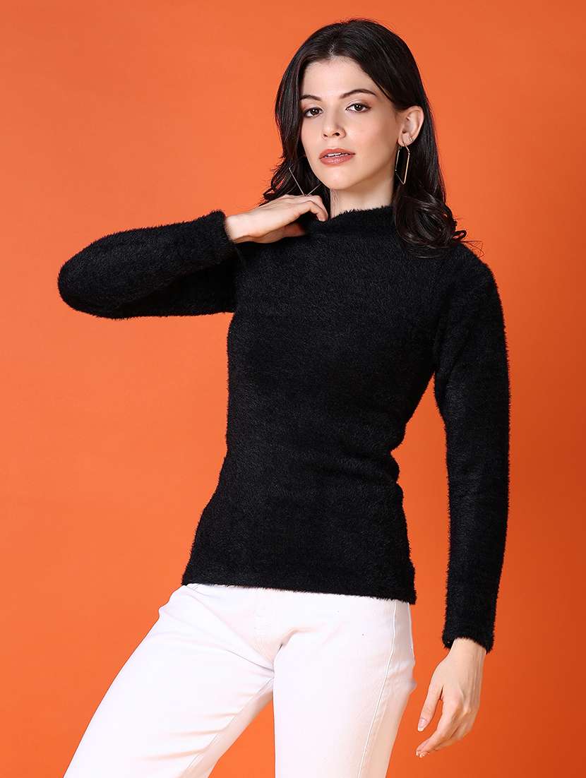 women long sleeves solid pullover - 21583065 -  Standard Image - 2