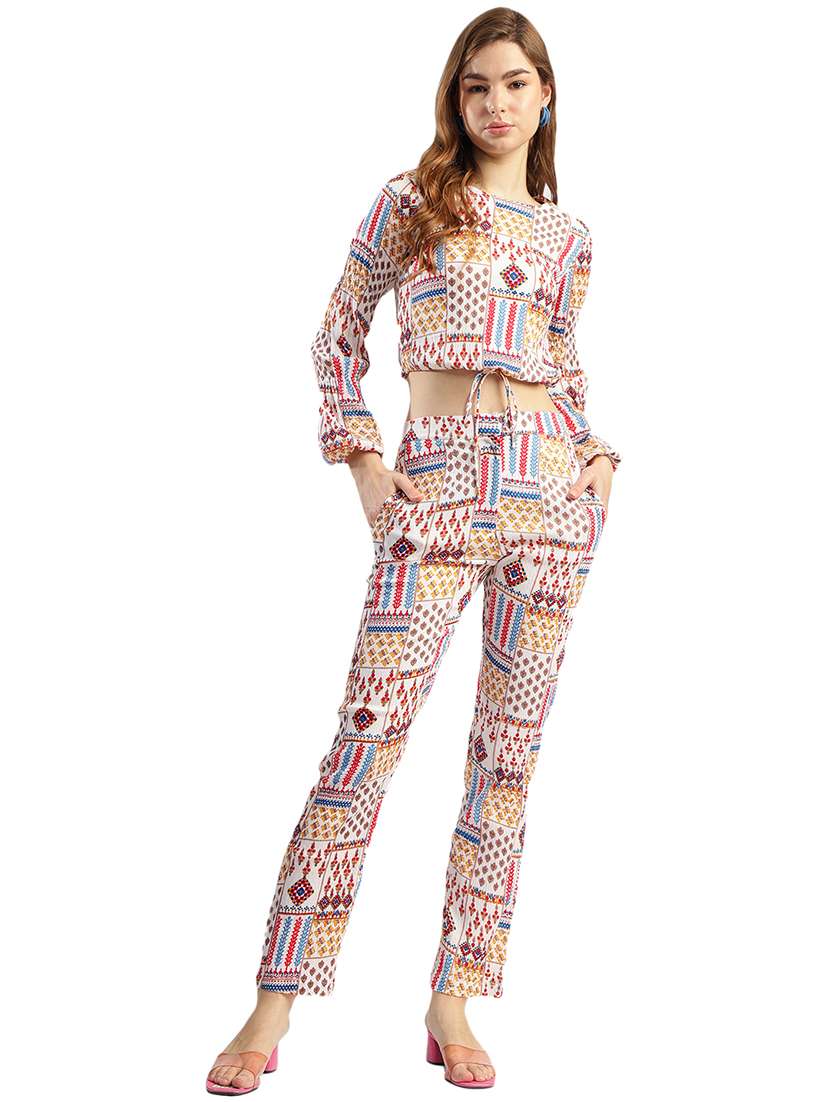 women printed top and trouser co-ord set - 21583565 -  Zoom Image - 0