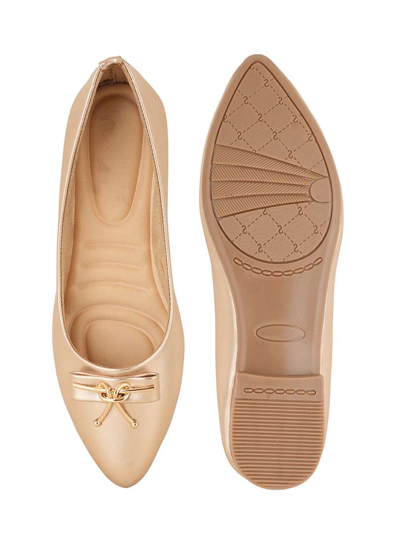 women gold slip on ballerina - 21583850 - Standard Image - 2