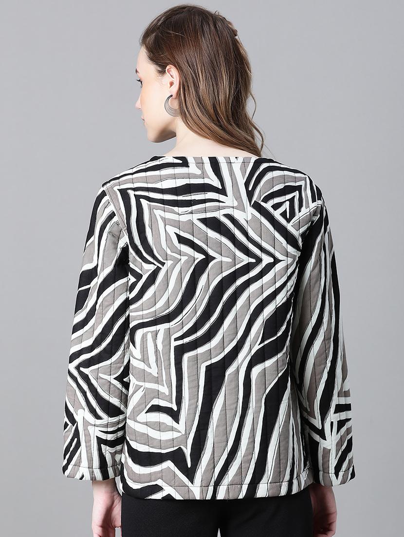 women printed long sleeves jacket - 21584252 - Standard Image - 2