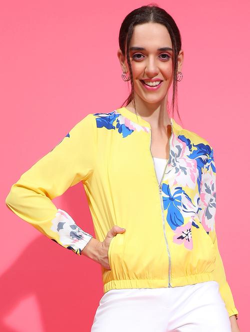 women printed long sleeves jacket - 21584254 - Standard Image - 0