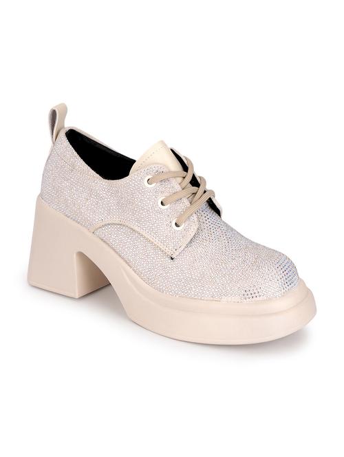 women beige lace-up casual shoe - 21584859 -  Standard Image - 0