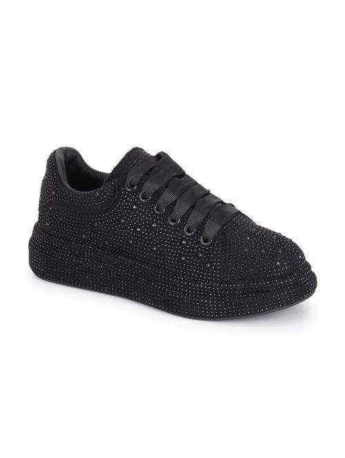 women black lace-up casual shoe - 21584862 - Standard Image - 0