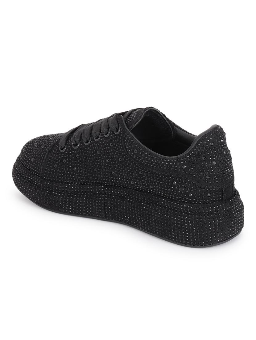 women black lace-up casual shoe - 21584862 - Standard Image - 2