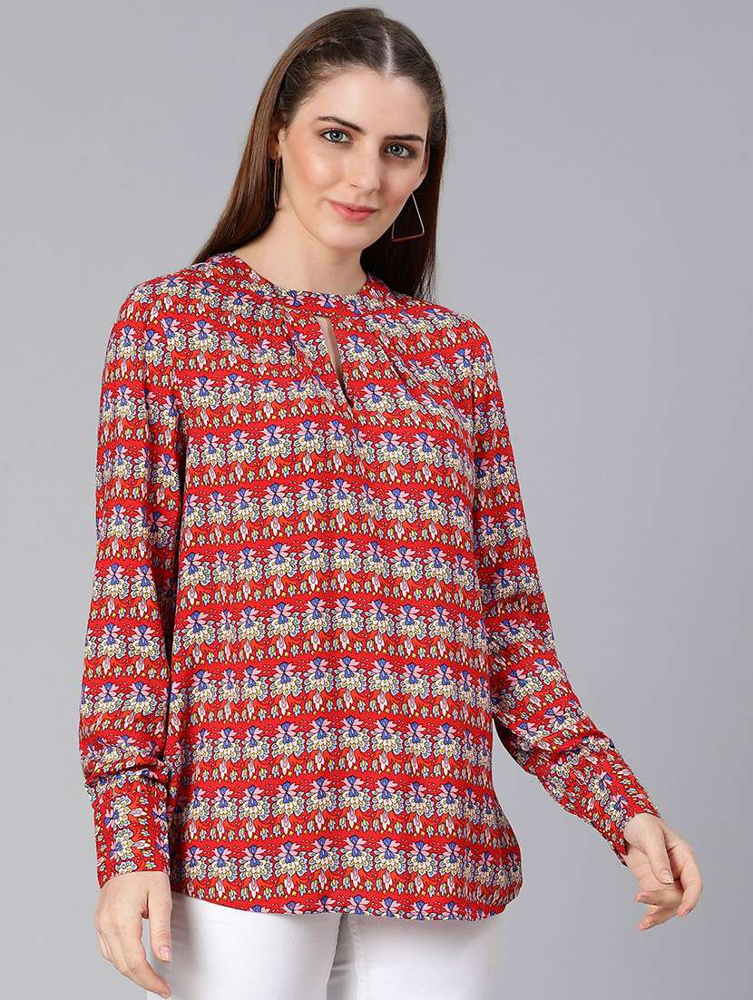 women printed long sleeves top - 21584919 - Standard Image - 2