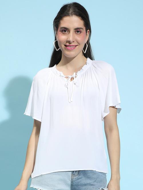 women solid short sleeves top - 21584951 -  Standard Image - 0