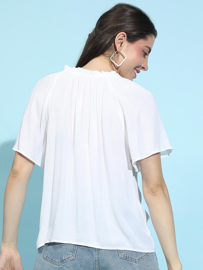 women solid short sleeves top - 21584951 - Standard Image - 2