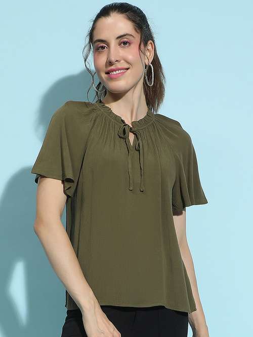 women solid short sleeves top - 21584952 -  Standard Image - 0