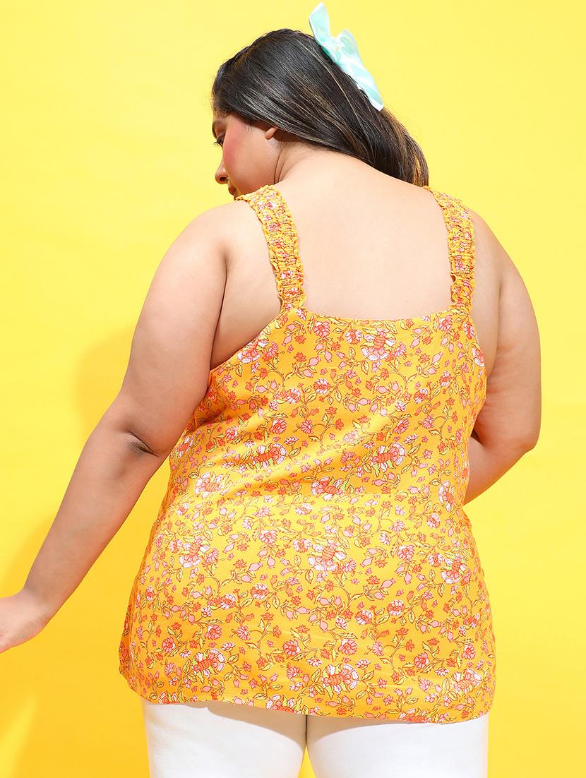 women printed sleeveless plus size top - 21584956 - Standard Image - 2