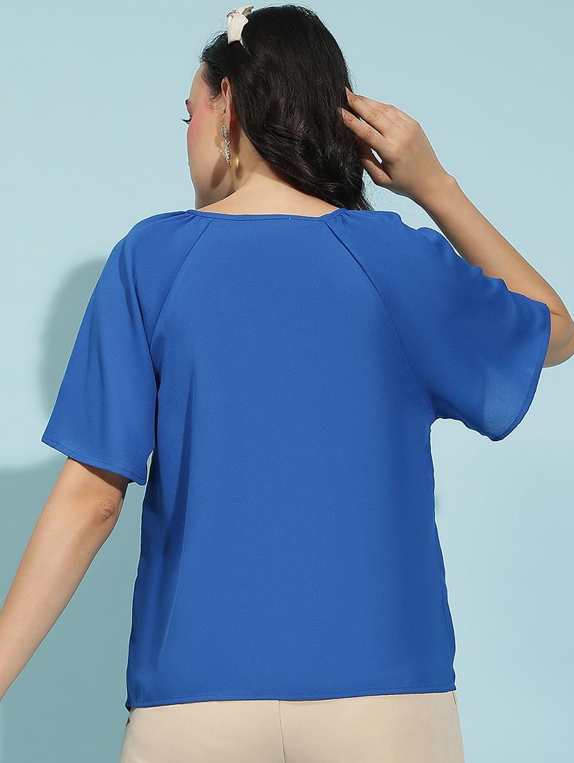 women solid short sleeves top - 21584976 - Standard Image - 2