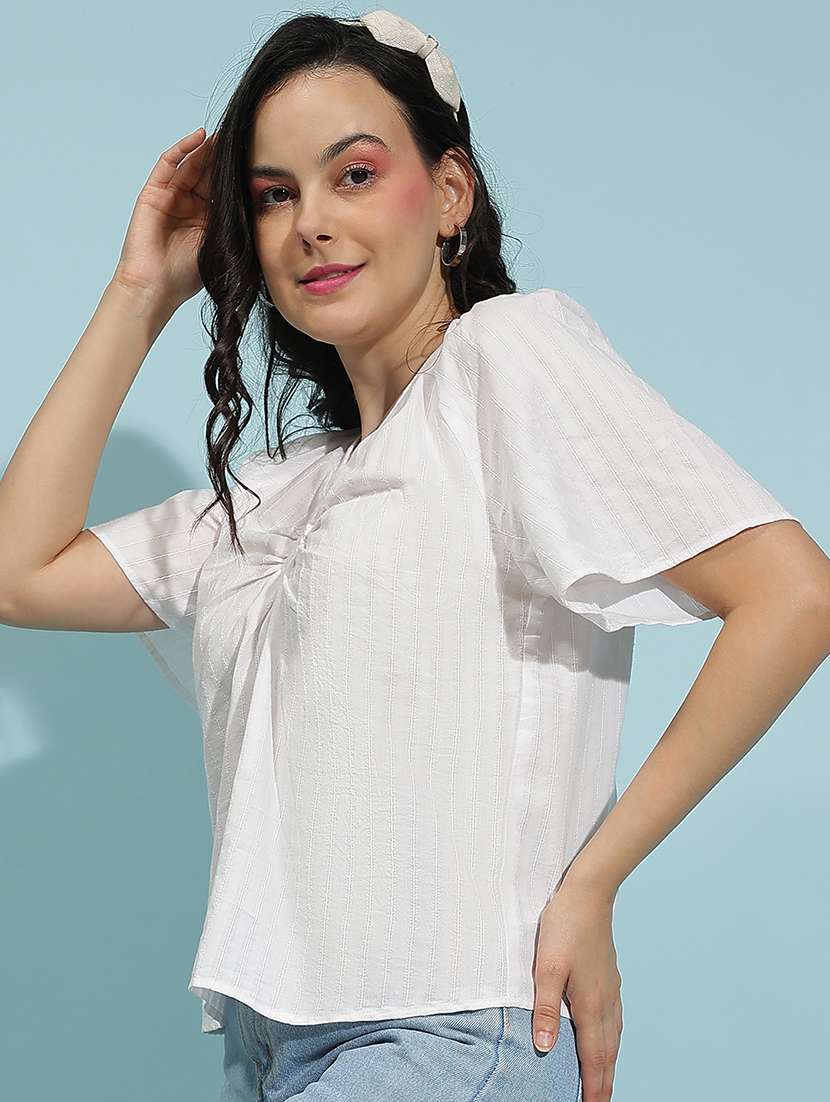women self design short sleeves top - 21584977 -  Standard Image - 2