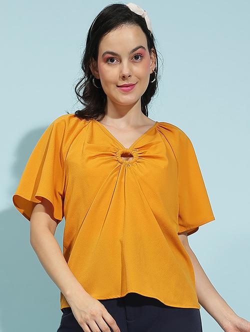 women solid short sleeves top - 21584978 - Standard Image - 0